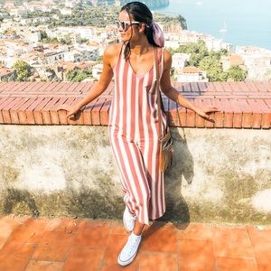 Striped Culotte Jumpsuit